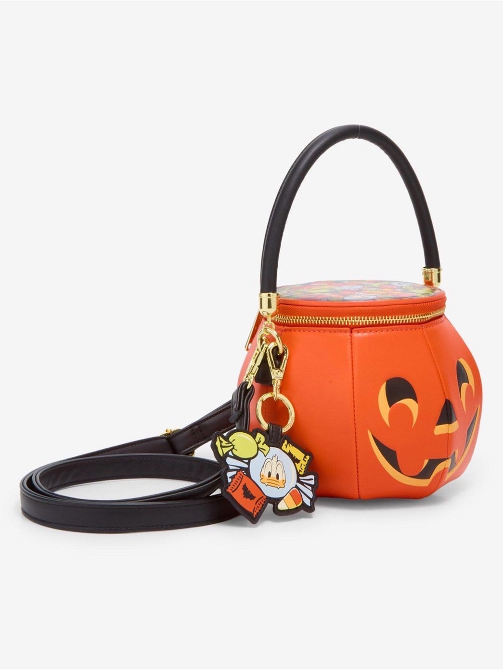 NWT - Loungefly Disney Donald Duck Halloween Devil Jack-o-Lantern Crossbody Bag - Picture 4 of 7